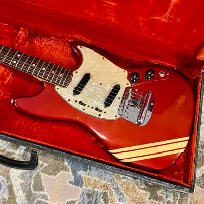1971 Fender Mustang Competition Red with OHSC all original vintage electric guitar image 24