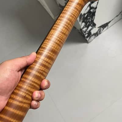 round-end stainless steel AAAA 22frets roasted flame Maple 22fret Roasted flame Maple Electric guitar neck Ebony fingerboard。 image 6