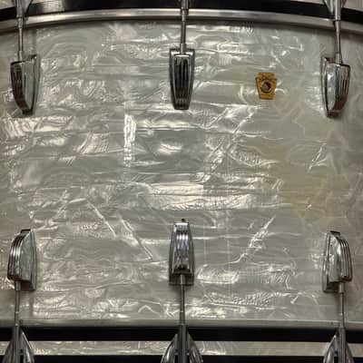 1960's Ludwig 22" White Marine Pearl 14x22 Virgin Bass Drum image 9