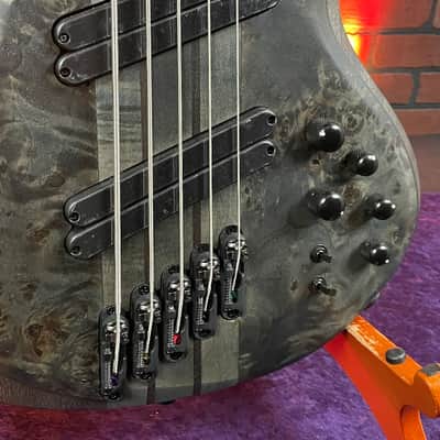 Ibanez BTB805MS 5-String Multi-Scale Electric Bass Transparent Gray Flat image 3