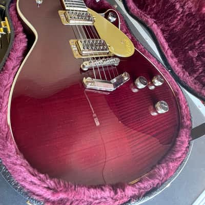 Gretsch G6228FM Players Edition Jet BT with V-Stoptail 2018 - Dark Cherry Stain - Flamed Top image 10