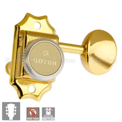 NEW Gotoh SD90-05M MGT MAGNUM LOCKING TRAD Tuners L3+R3 w/ screws 3x3 - GOLD