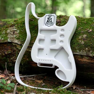 JGV3D | 3D Printed S-Style Guitar Body | One-Piece PLA+ | Fully Routed SSH | Right Handed | White | Fully Hollow image 1