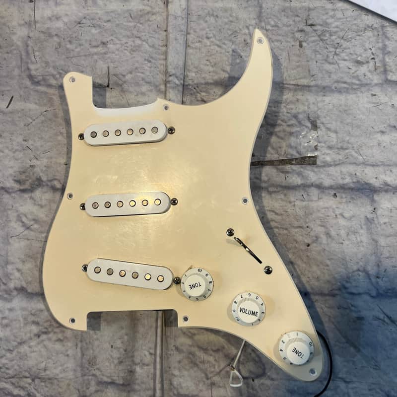 Unknown Loaded Strat Pickguard Aged White Single Ply Pickguard image 1