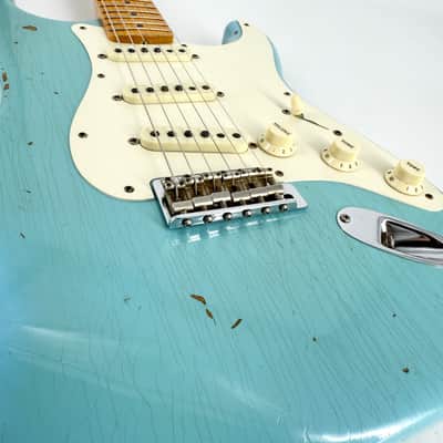 2019 Fender Custom Shop ‘59 Stratocaster Heavy Relic – Aged Daphne Blue image 14
