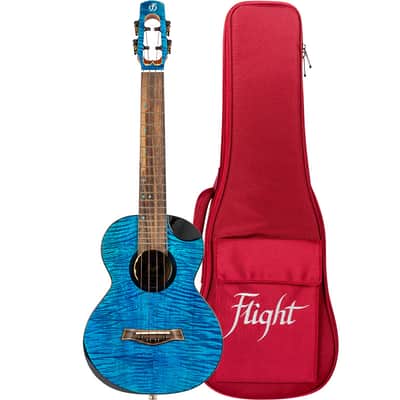 Flight Comet EQ-A Blue Tenor Ukulele New - solid stained flamed maple top image 2