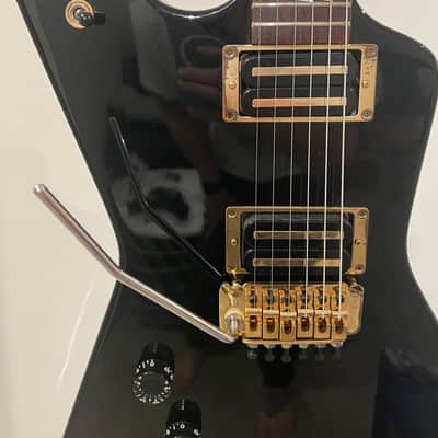 Rare Fernandes EX-85L Left Handed 1984 - Black - Explorer - Lightning Bolt Inlays - Set Neck - Made In Japan MIJ image 2