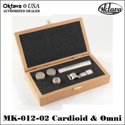 Oktava MK-012-02 Cardioid & Omni Professional Condenser Mic Kit - 2026 - Silver - Wood Jewelers Box image 1