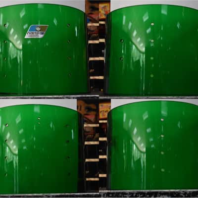 Vintage Ludwig Green Vistalite 13", 16", 24" Drum Kit image 10