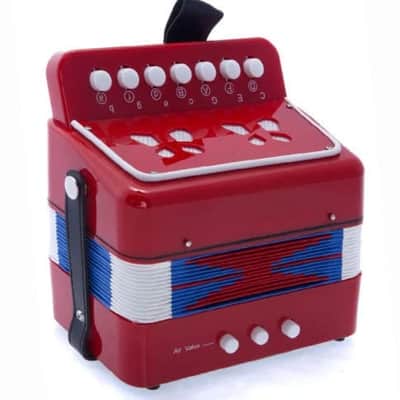 Top Quality Red Accordion Kids Musical Toy w 7 Buttons 3 Bass image 2