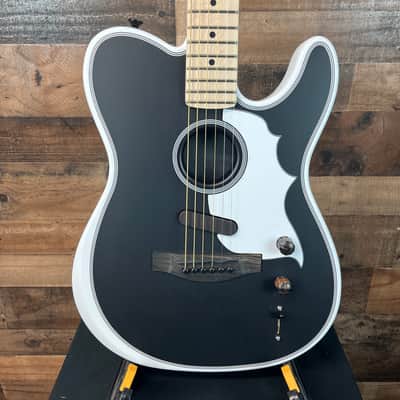 Fender Jack White Signature Triplesonic Acoustasonic Telecaster Satin Arctic White with Black Top, Free Ship, 113 image 1