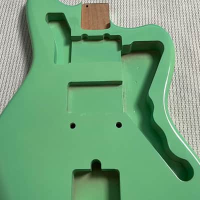Green Alder Wood Jazzmaster Electric Guitar Body Green Alder Wood Jazzmaster Electric Guitar Body Jazzmaster Style Alder Guitar Body green color Gloss ‘’ Ready to Build image 2