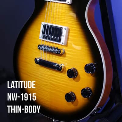 Latitude NW-1915 Les Paul Style Thinbody Guitar 2022 Tobacco Burst image 4
