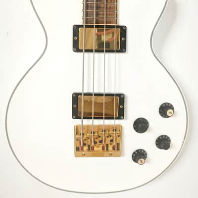 Greco EGB85 White Gold Hardware Made in Japan 1990 LP Type Short Scale Electric Bass Guitar, a4366 image 3