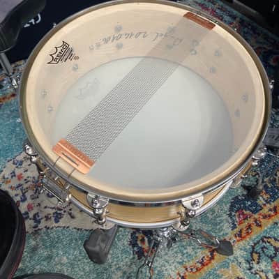 Angel - 14x5.5" Snare Drum Segmented Block Alder Wood Shell 2019 - Clear Oil Finish image 17