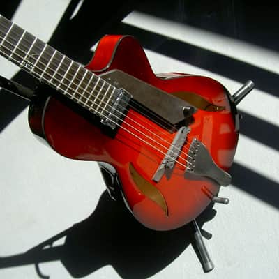 2017 Peerless 12" Serena carved spruce archtop, light travel/ parlor size guitar. Ruby Sunburst, image 17