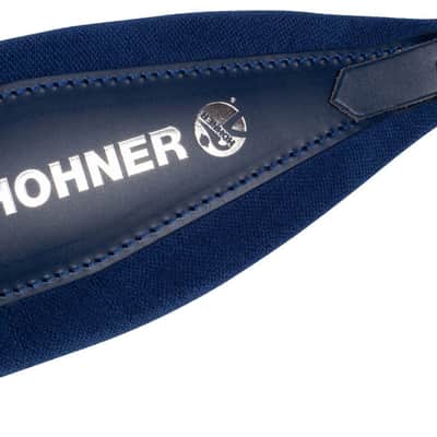Hohner 44 In. X 4 In. Leather & Velvet Accordion Straps X-Large W/ Back Strap (ACC18-BLU/BLU) image 4
