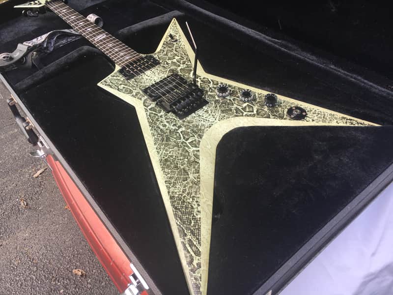 Dean Stealth Snakeskin Dime Razorback RARE Electric Guitar w/ Hard Shell Case image 1