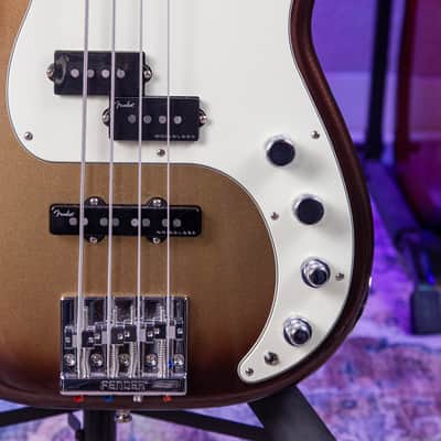 Fender American Ultra Precision Bass with Rosewood Fretboard 2023 - Mocha Burst image 4