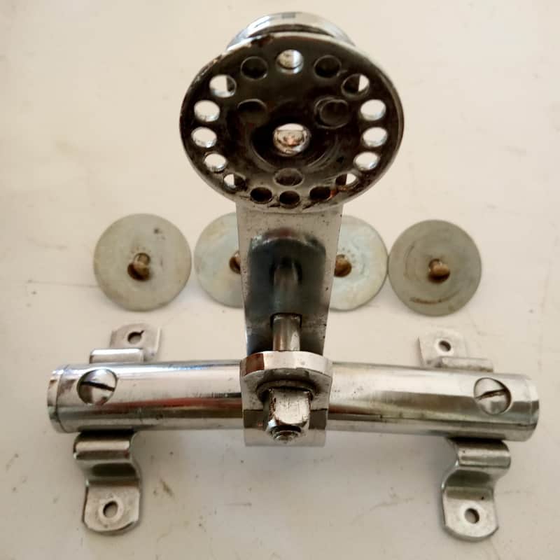 *Slingerland Rail Mount Parts 4-Hole 2 1/4"x5 1/8" Chrome Bass Drum-Tom Holder image 1