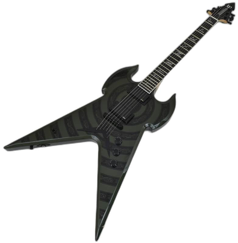 Wylde Audio Metallic Green Warhammer NT Norse Dragon Bullseye Guitar B-Stock image 1