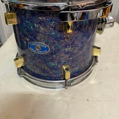Precision Drum Company 10x9 Tom Tom 2000s - Blue and purple marine pearl with Rackete X soft case image 1