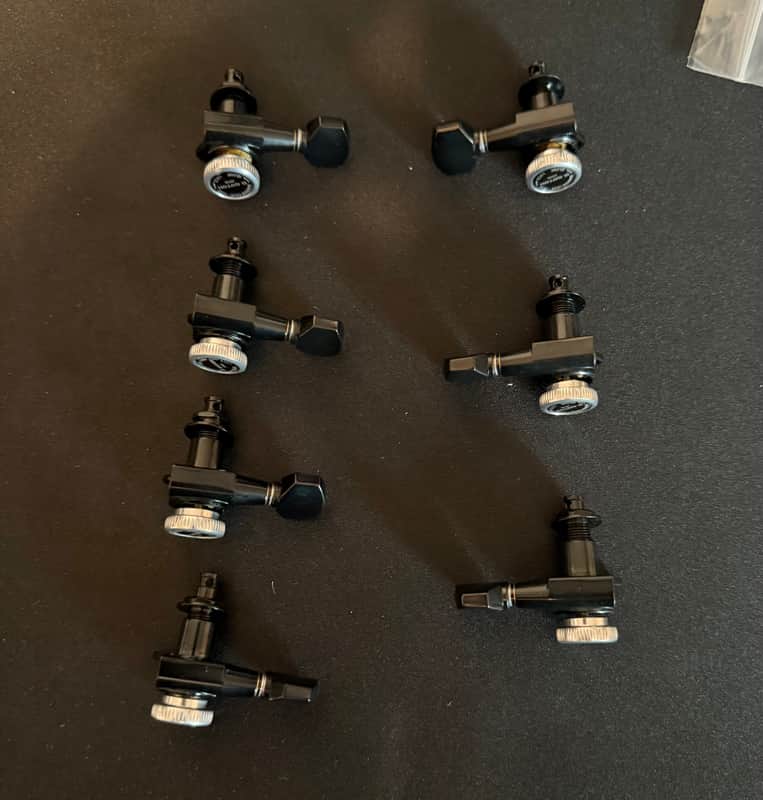 Gotoh SG381-07 MGT Locking Tuners - 7-String L4+R3 Set 4x3 tuning machines Black fits ibanez image 1