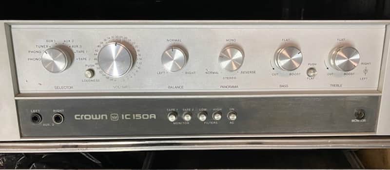 Crown IC 150A Pre Amplifier Crown IC 150A Integrated Circuit Stereo Console Pre Amp 1979 Silver