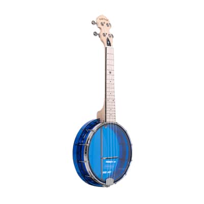 Gold Tone Little Gem See-through Banjo Ukulele (Sapphire) with Gig Bag Nylon Strings Maple Neck and Fingerboard image 2