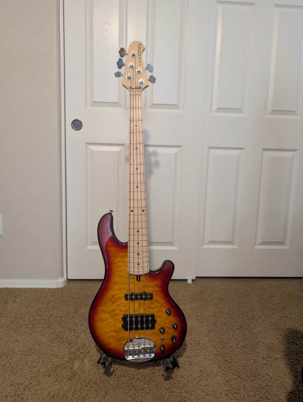 Lakland Skyline 55-02 Deluxe Maple Neck Bass Guitar, Honey Sunburst image 1