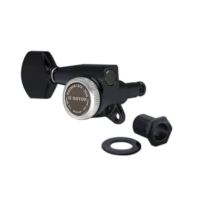 SG381 Magnum Lock Traditional Tuners 6 In Line with Straight-Sided Mini Buttons (Model 07) 16:1 Gear Ratio-Chrome, Left Handed image 6