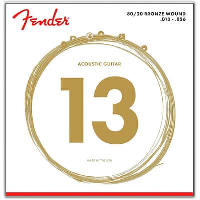 Fender 80/20 Bronze Wound 13-56 Acoustic Guitar Strings image 1