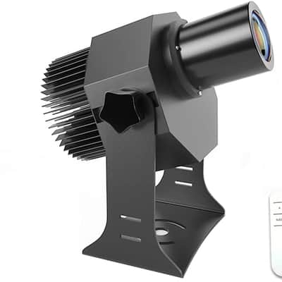 35W LED Logo GOBO Projector Ip67 Waterproof DJ Effect Light Including Free Custom Glass GOBO to Project Image for Hotel Company Store Wedding Advertising Indoor and Outdoor Use (35W) image 3
