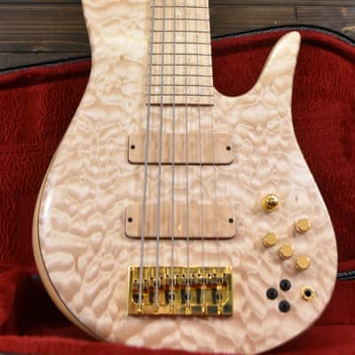 Fodera Imperial Elite 6 bass guitar 34" scale 2017 5A Quilted Maple image 5