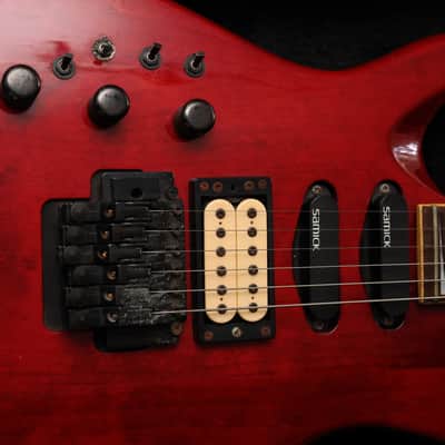 Samick Super Strat KJ-560 1990 - Translucent Burgundy image 3