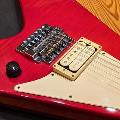 Hamer 1984 K.K. Downing Signature Flying V Vector Translucent Red Flame Top VINTAGE Guitar w/OHSC, RARE & EXC! image 4