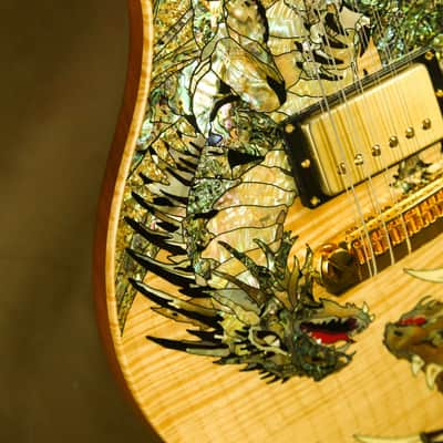 2005 PRS Dragon Double Neck Rare Natural Electric Guitar Paul Reed Smith image 7