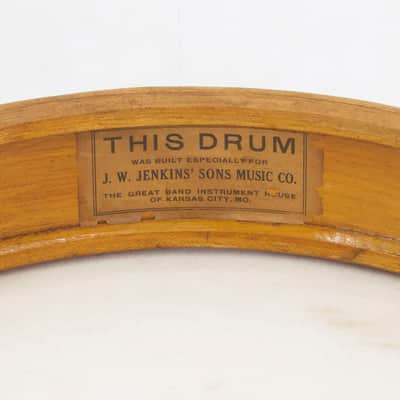J.W. Jenkins Sons Music Co. 3x15.5-inch Solid 1-ply Maple Snare Drum, 1920s image 3