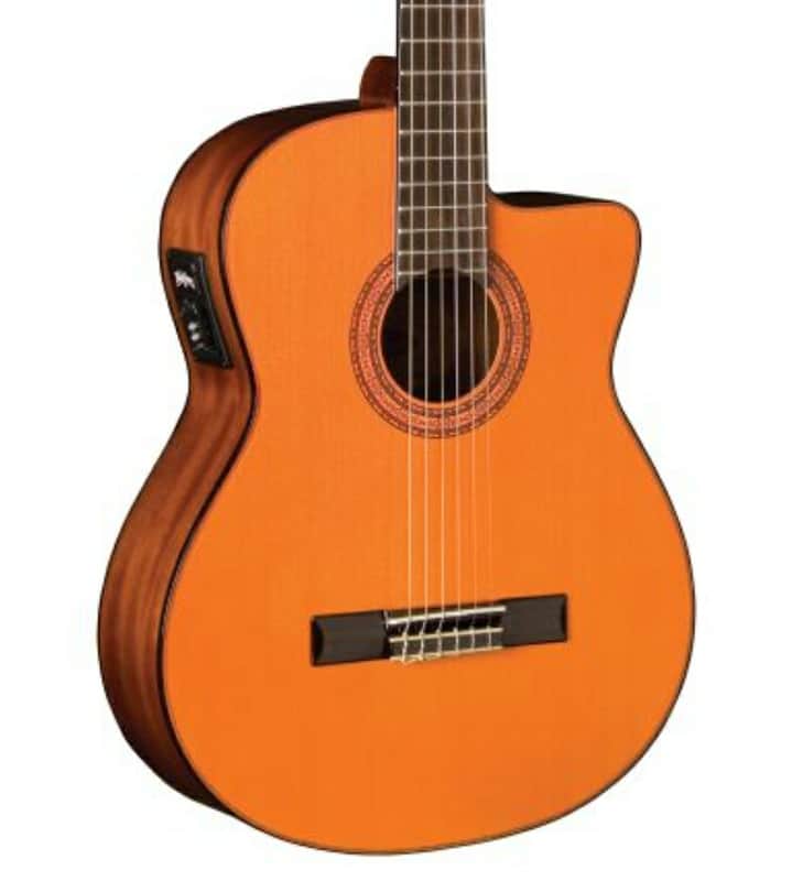Washburn C5CE Classical Cutaway Acoustic Electric Guitar. Natural image 1