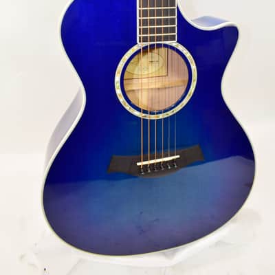 2009 Taylor 612ce Grand Concert Acoustic Electric Guitar, Blue w/ Case image 3