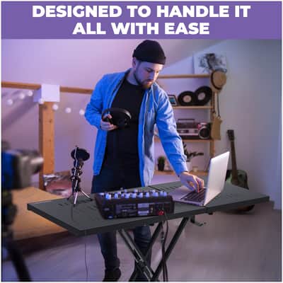Liquid Stands Expandable X Style Keyboard Stand & DJ Table Stand Portable Audio Mixer Stand image 6