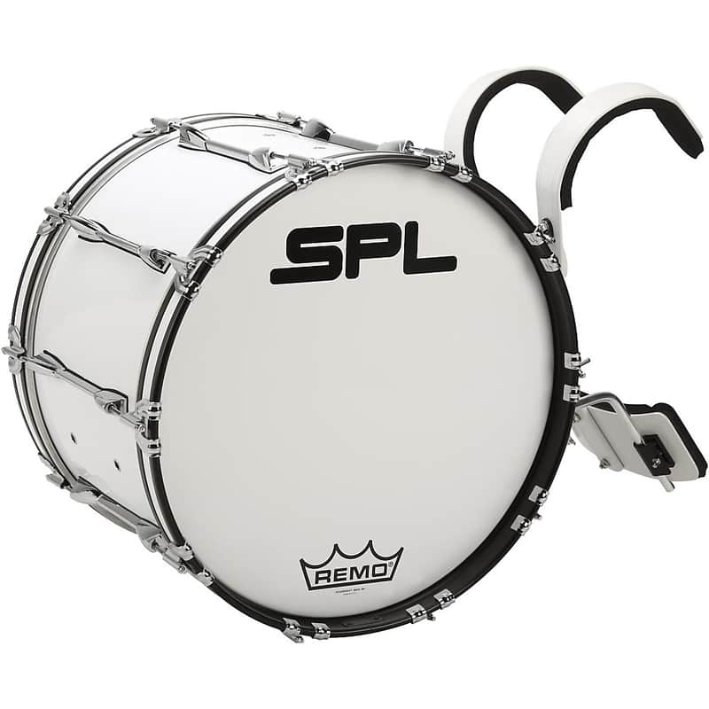 Sound Percussion Labs MBD2414XWH Birch Marching Bass Drum with Carrier - 24x14" image 1