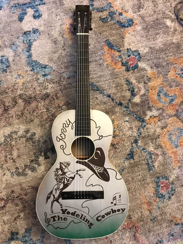 Vintage Regal Jerry the Yodeling cowboy parlor guitar 1940 with case image 1