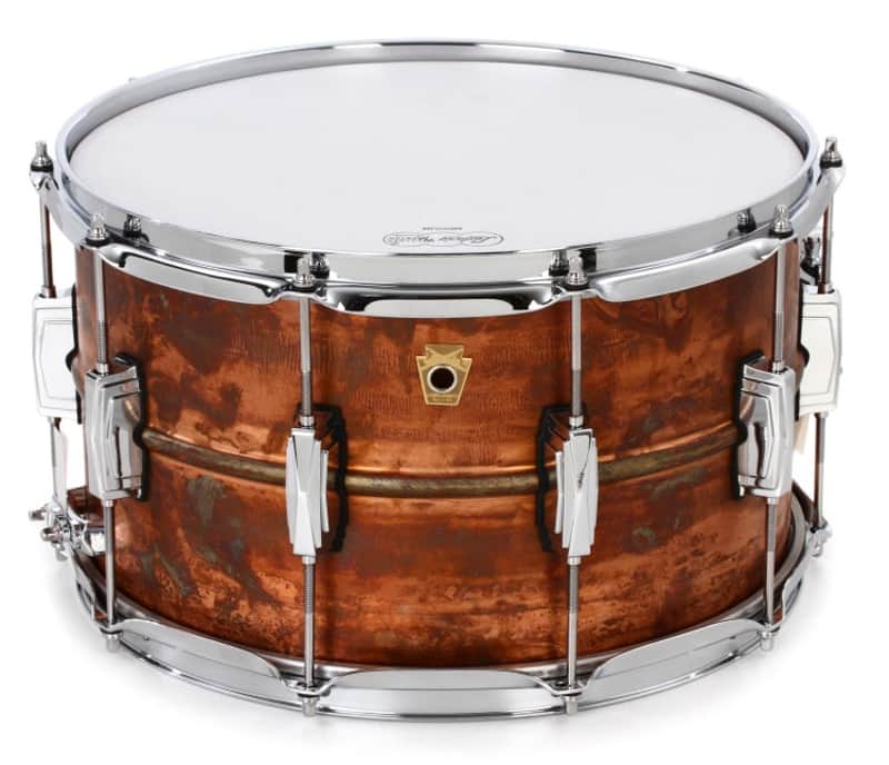 Ludwig Copper Phonic Snare Drum - 8 x 14-inch - Raw Patina Finish (LC608Rd1) image 1