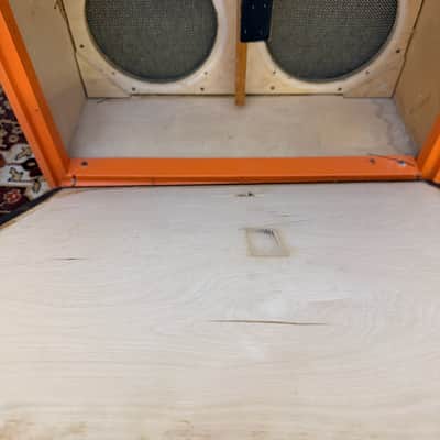 Vintage 1968 1969 Marshall 'Salt and Pepper' Orange 4x12 Amplifier Cabinet EMPTY image 16