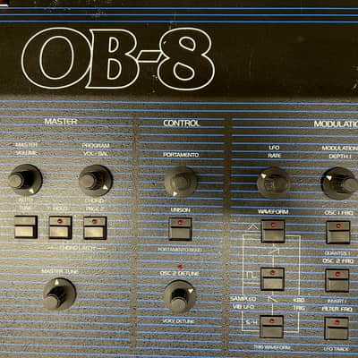Oberheim OB-8 61-Key 8-Voice Synthesizer 1983 - Blue with Wood Sides image 2