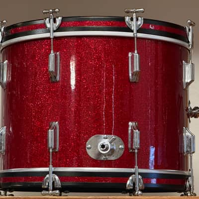 1960's Rogers Red Sparkle 20" Holiday Bass Drum 14x20 image 6
