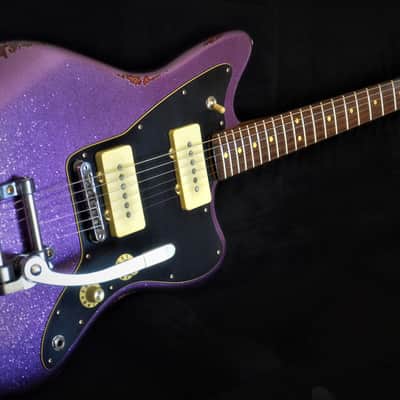 American Fender Jazzmaster Limited Edition Custom Heavy Relic Nitro Purple Sparkle image 2