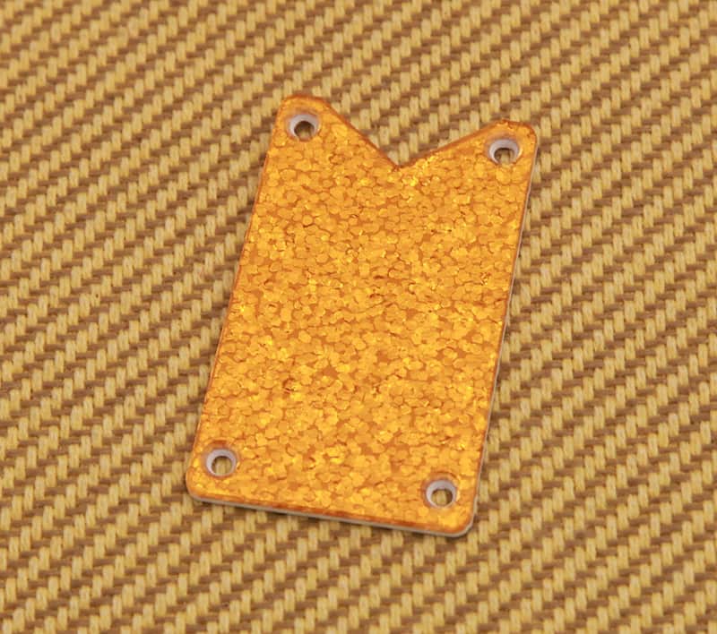 006-0904-000 Gretsch Guitar Gold/Orange Sparkle Falcon Truss Rod Cover Plate image 1