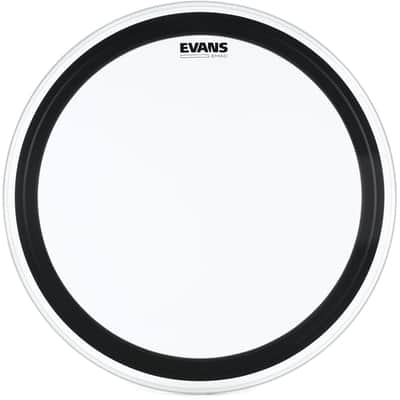 Evans EMAD Clear Bass Drum Batter Head - 24 inch  Bundle with Evans EQ3 Resonant Black Bass Drumhead - 24 inch - With Port Hole image 3